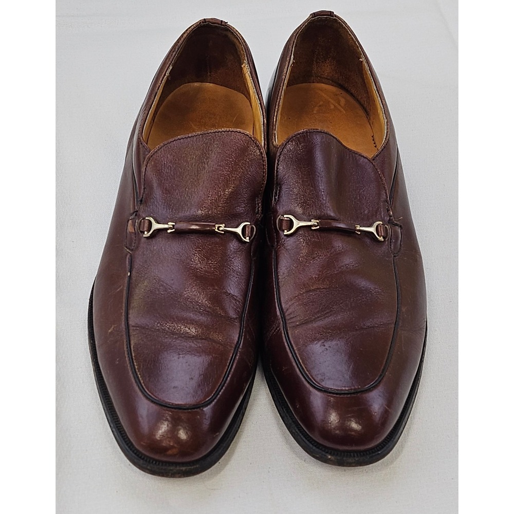 Bostonian Mens 12 A/AAA Burgundy Leather Bit Loafers Dress Shoes 21004